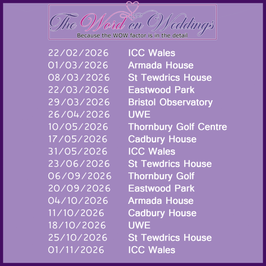 The Word On Weddings Dates For 2026